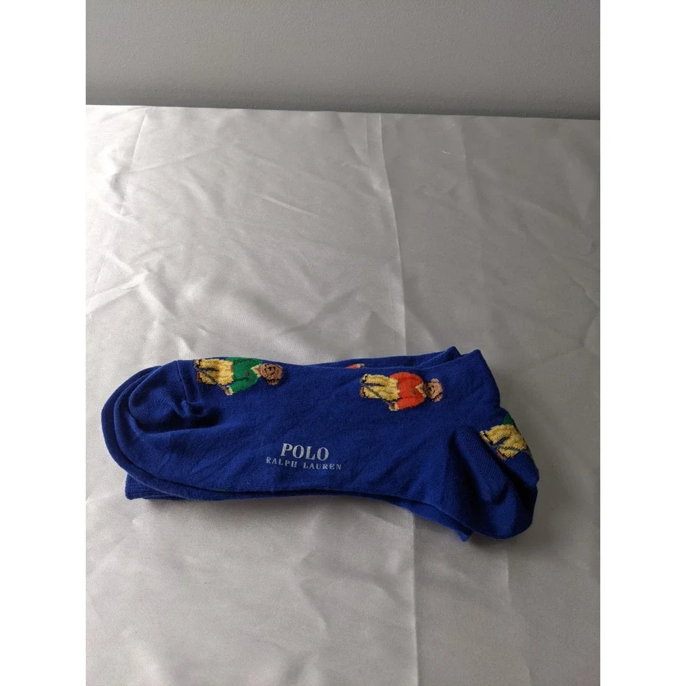 Polo Ralph Lauren Mens Mini Polo Bear Royal Blue Stripe Slack Socks US 10-13